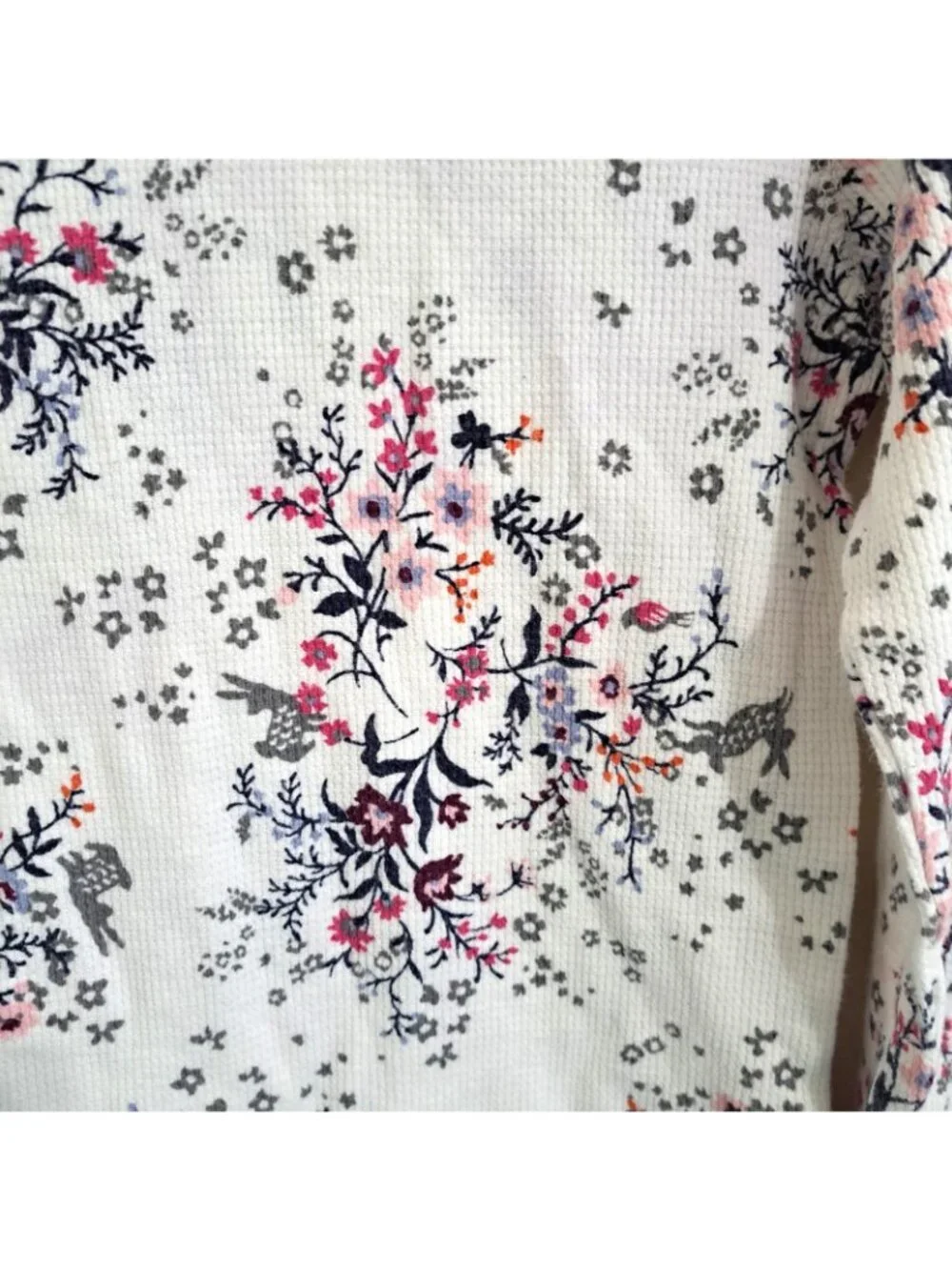 Old Navy Girl's L Floral Long Sleeve Thermal Top Fairycore